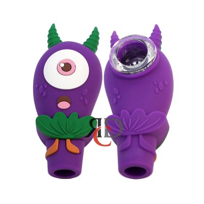 SILICONE HAND PIPE 1-EYE EGGPLANT SP305 1CT